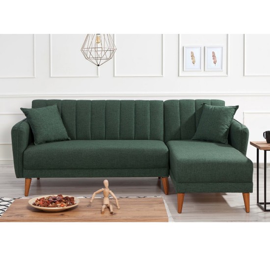 Corner Sofa-Bed Aqua Corner Right - Dark Green Dark Green Atelier del Sofa Corner Sofa-Bed Aqua Corner Right - Dark Green Dark Green