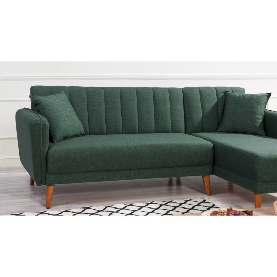 Corner Sofa-Bed Aqua Corner Right - Dark Green Dark Green Atelier del Sofa Corner Sofa-Bed Aqua Corner Right - Dark Green Dark Green