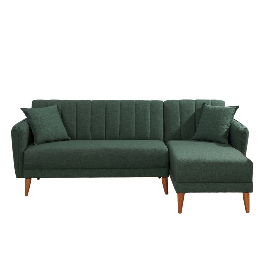 Corner Sofa-Bed Aqua Corner Right - Dark Green Dark Green Atelier del Sofa Corner Sofa-Bed Aqua Corner Right - Dark Green Dark Green