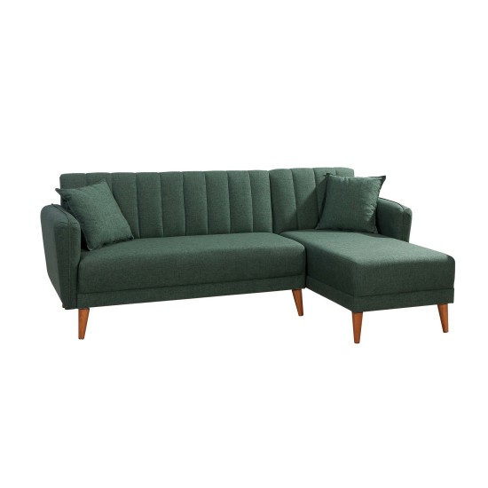 Corner Sofa-Bed Aqua Corner Right - Dark Green Dark Green Atelier del Sofa Corner Sofa-Bed Aqua Corner Right - Dark Green Dark Green