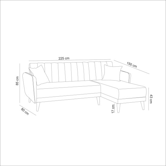 Corner Sofa-Bed Aqua Corner Right - Dark Green Dark Green Atelier del Sofa Corner Sofa-Bed Aqua Corner Right - Dark Green Dark Green