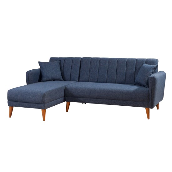 Corner Sofa-Bed Aqua Corner Left - Dark Blue Dark Blue Atelier del Sofa Corner Sofa-Bed Aqua Corner Left - Dark Blue Dark Blue