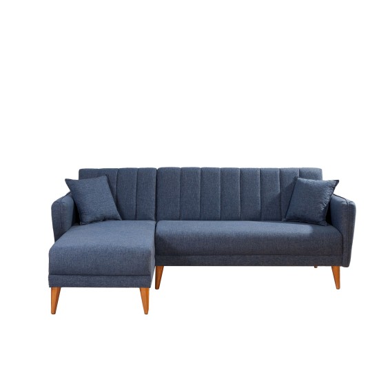 Corner Sofa-Bed Aqua Corner Left - Dark Blue Dark Blue Atelier del Sofa Corner Sofa-Bed Aqua Corner Left - Dark Blue Dark Blue