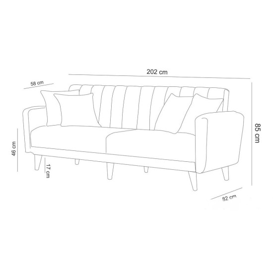 Sofa-Bed Set Aqua-TKM07-1070 Green Atelier del Sofa Sofa-Bed Set Aqua-TKM07-1070 Green