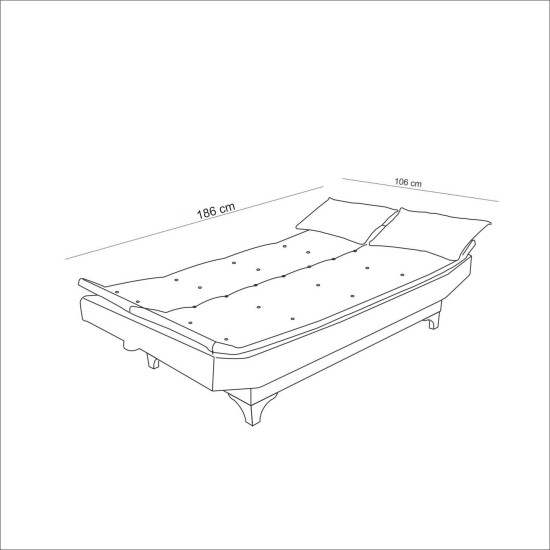 Τριθέσιος Καναπές Κρεβάτι - Santo - Χρώμα Γκρι -186x85x90εκ Τριθέσιος Καναπές Κρεβάτι - Santo - Χρώμα Γκρι