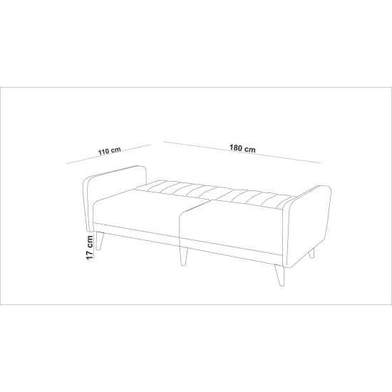 Atelier del Sofa Sofa-Bed Set AQUA-TAKIM1-S 1053 Anthracite