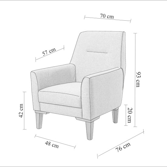Wing Chair Liones-S - Navy Blue Navy Blue Wing Chair Liones-S - Navy Blue Navy Blue