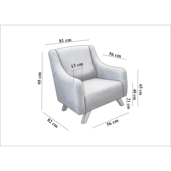 Wing Chair Hera - Grey Grey