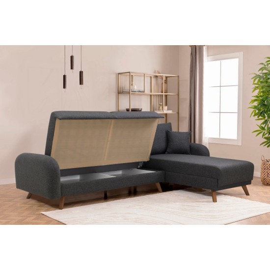 Corner Sofa-Bed Hera 1 Corner - Anthracite Anthracite