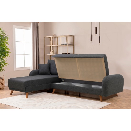 Corner Sofa-Bed Hera 2 Corner - Anthracite Anthracite