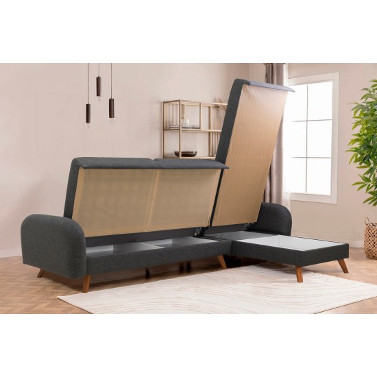 Corner Sofa-Bed Hera 2 Corner - Anthracite Anthracite