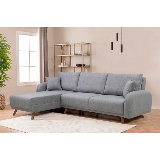 Corner Sofa-Bed Hera 1 Corner - Grey Grey Corner Sofa-Bed Hera 1 Corner - Grey Grey