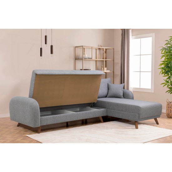 Corner Sofa-Bed Hera 1 Corner - Grey Grey Corner Sofa-Bed Hera 1 Corner - Grey Grey