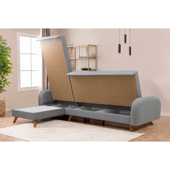 Corner Sofa-Bed Hera 2 Corner - Grey Grey Corner Sofa-Bed Hera 2 Corner - Grey Grey