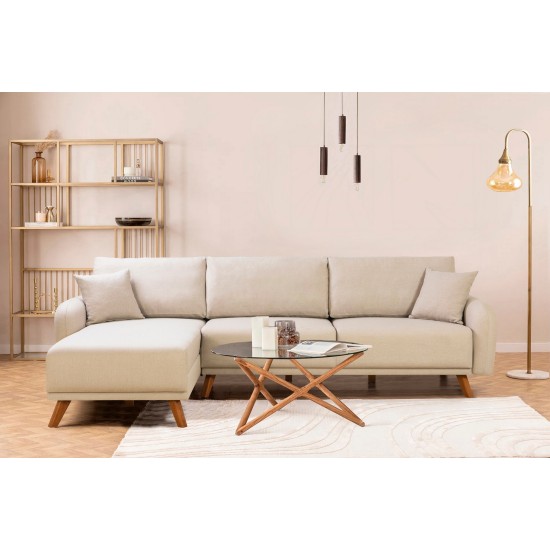 Corner Sofa-Bed Hera 1 Corner - Cream Cream Corner Sofa-Bed Hera 1 Corner - Cream Cream
