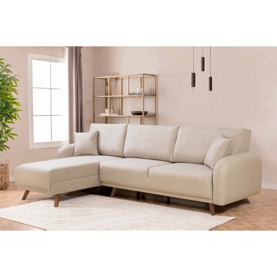 Corner Sofa-Bed Hera 1 Corner - Cream Cream Corner Sofa-Bed Hera 1 Corner - Cream Cream