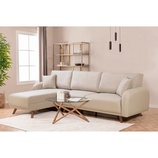 Corner Sofa-Bed Hera 1 Corner - Cream Cream Corner Sofa-Bed Hera 1 Corner - Cream Cream