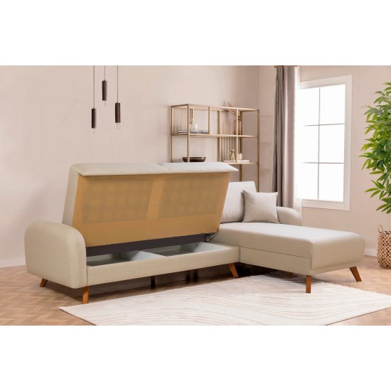 Corner Sofa-Bed Hera 1 Corner - Cream Cream Corner Sofa-Bed Hera 1 Corner - Cream Cream