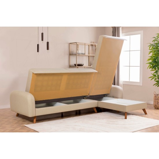 Corner Sofa-Bed Hera 2 Corner - Cream Cream Corner Sofa-Bed Hera 2 Corner - Cream Cream
