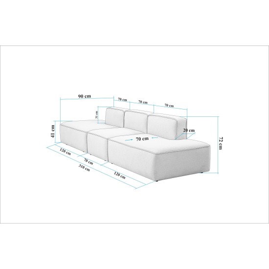 Corner Sofa More M(M4-M1-M3) - Cream Cream Corner Sofa More M(M4-M1-M3) - Cream Cream