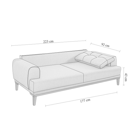 3-Seat Sofa Vina 3 - Anthracite, Atlantic Pine Anthracite
Atlantic Pine