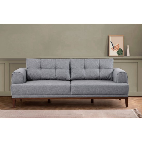 3-Seat Sofa Vina 3 - Grey, Walnut Grey
Walnut