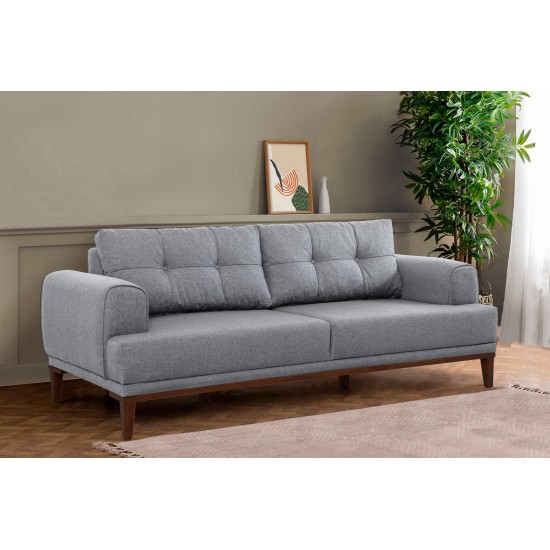 3-Seat Sofa Vina 3 - Grey, Walnut Grey
Walnut