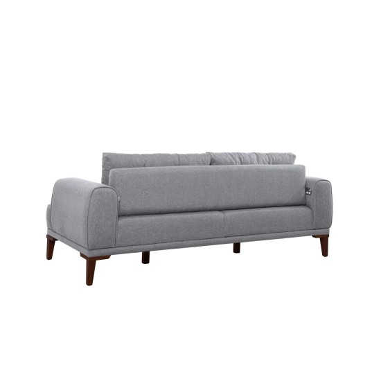 3-Seat Sofa Vina 3 - Grey, Walnut Grey
Walnut