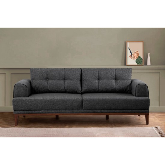 3-Seat Sofa Vina 3 - Anthracite, Walnut Anthracite
Walnut