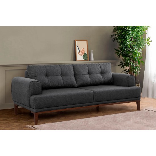 3-Seat Sofa Vina 3 - Anthracite, Walnut Anthracite
Walnut