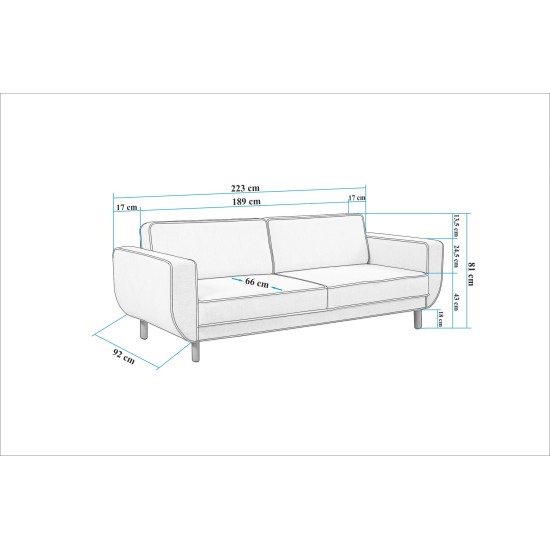 3-Seat Sofa-Bed Larus 3 - Walnut, Grey Walnut
Grey