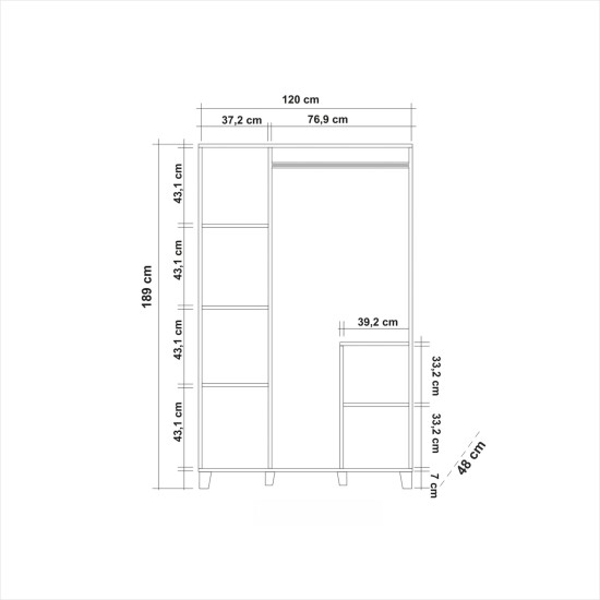 Hanah Home Wardrobe Hedera 1 - Atlantic Atlantic Pine