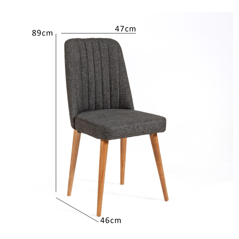 Καρέκλα Τραπεζαρίας -  Vina Sandalye - Χρώμα Πεύκο & Ανθρακί