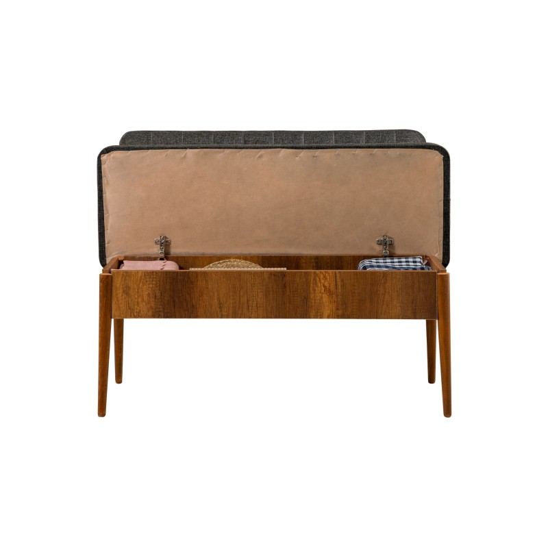 Σετ Τραπέζι Επεκτεινόμενο και 4 Καρέκλες - Vina - Ανθρακί,  Καρυδί - 165x80x75εκ