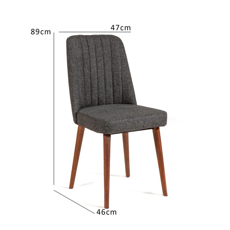 Καρέκλα Τραπεζαρίας Vina Sandalye - Χρώμα Ανθρακί & Καρυδί