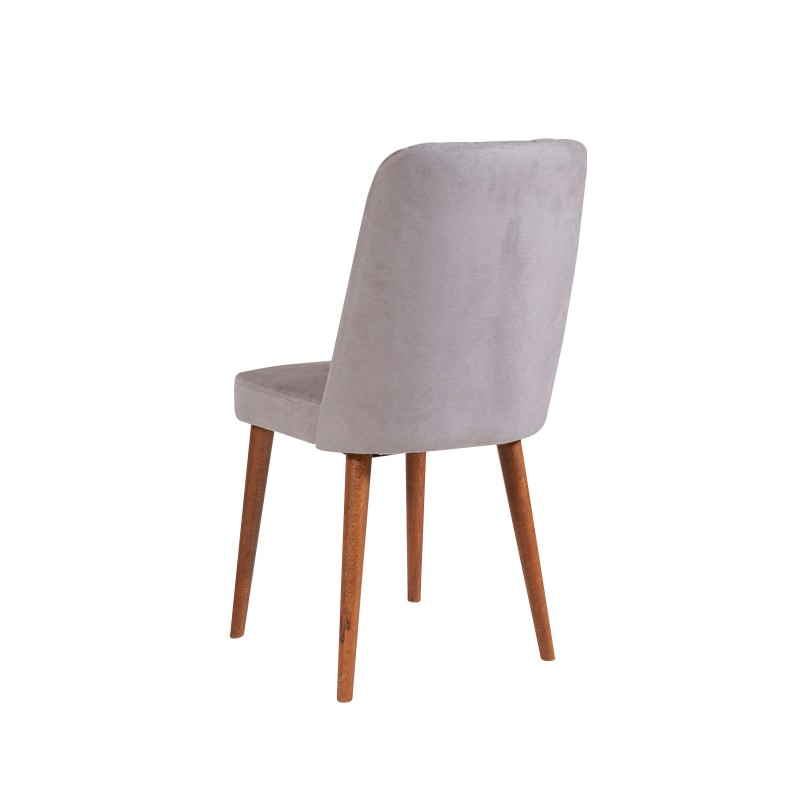 Σετ Τραπέζι Επεκτεινόμενο και 4 Καρέκλες - Vina - Χρώμα Καρυδί, Soho Γκρι - 165x80x75εκ