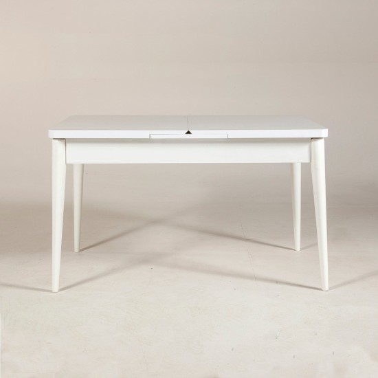 Extendable Dining Table Vina - White White Extendable Dining Table Vina - White White