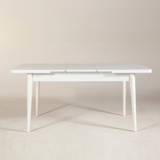 Extendable Dining Table Vina - White White Extendable Dining Table Vina - White White
