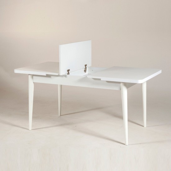 Extendable Dining Table Vina - White White Extendable Dining Table Vina - White White