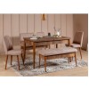Hanah Home Extendable Dining Table & Chairs Set (5 Pieces) Vina Walnut Stone WalnutStone