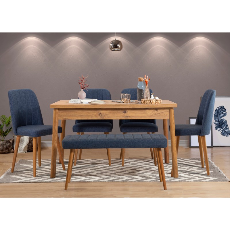 Table & Chairs Set (6 Pieces) Costa Atlantic Navy Blue Atlantic Pine
Navy Blue