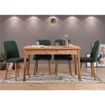 Table & Chairs Set (5 Pieces) Costa Atlantice-Green Atlantic Pine
Green