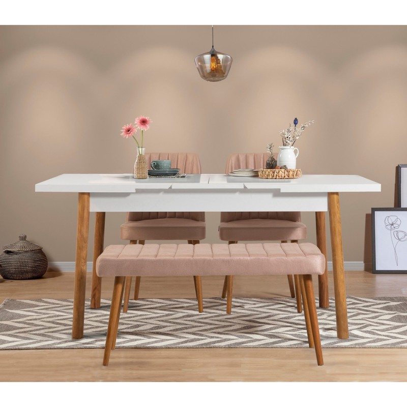Extendable Dining Table Santiago Masa Atlantic White Atlantic Pine
White