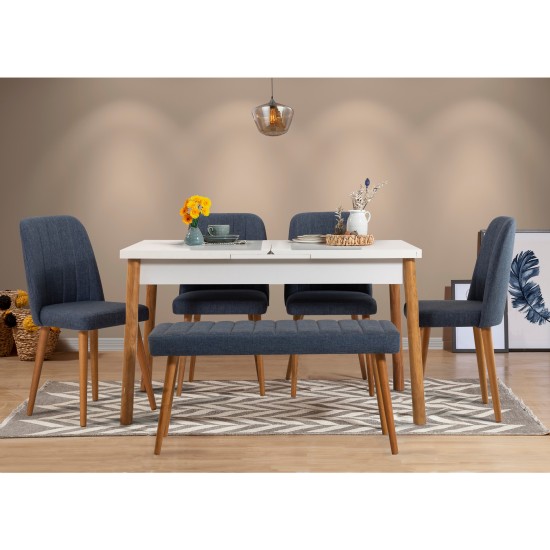 Extendable Dining Table & Chairs Set (6 Pieces) Santiago 1048 - 2 AB Atlantic Pine
Navy Blue Extendable Dining Table & Chairs Set (6 Pieces) Santiago 1048 - 2 AB Atlantic Pine
Navy Blue