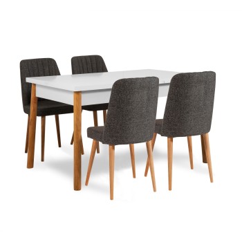 Extendable Dining Table & Chairs Set (6 Pieces) Santiago 1053 - 2 AB Atlantic Pine
White
Anthracite