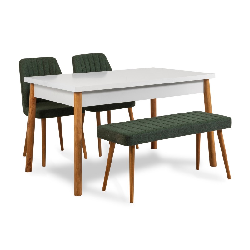 Table & Chairs Set (4 Pieces) Costa Atlantic White-Green Atlantic Pine
White
Green