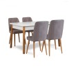 Extendable Dining Table & Chairs Set (6 Pieces) Santiago Atlantic-White Grey Atlantic Pine
White
Grey