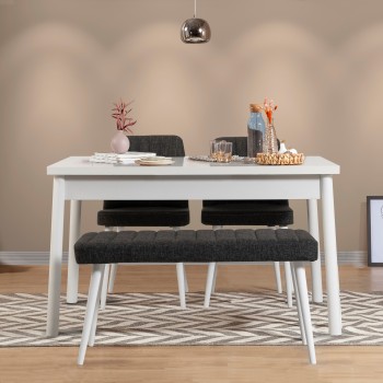 Table & Chairs Set (4 Pieces) Costa White-Anthracite White
Anthracite