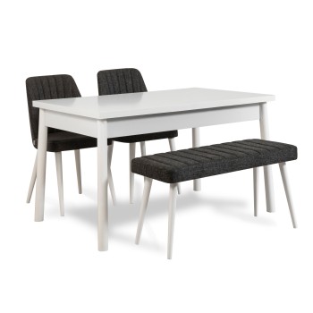 Table & Chairs Set (4 Pieces) Costa White-Anthracite White
Anthracite