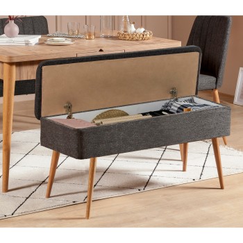 Extendable Dining Table & Chairs Set (5 Pieces) Vina 1053 - 4 - Anthracite, Atlantic Atlantic Pine
Anthracite